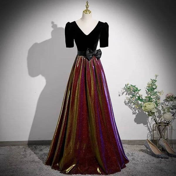 Bestseller Black Long Banquet Evening Dress, Women's 2026 New Style, Noble and Elegant, Slimming, Mid Sleeve High Set, Host Tie Dress ddmytues