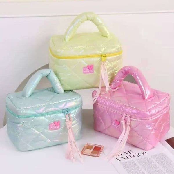 Support Customized Manufacturer Cross-border Dopamine Solid Color Handbag Makeup Bag Large Capacity Niche Design Wash and Rinse