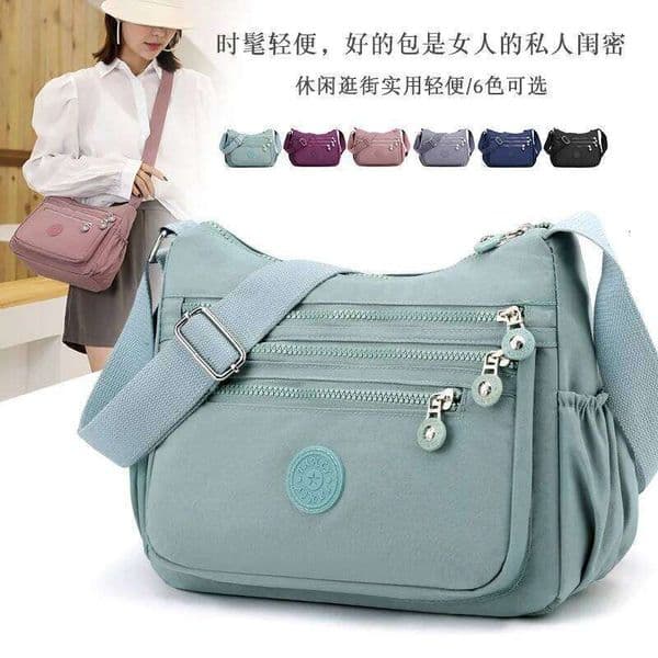 Multi-layer shoulder messenger backpack, Oxford cloth women's canvas, large capacity, mother bag, light wa