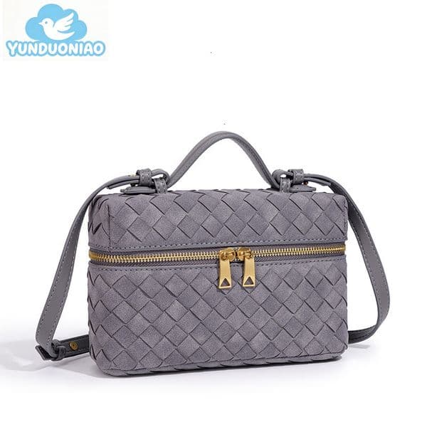 YUNDUONIAO new autumn and winter hot selling woven lunch box bag, women's trend makeup bag, handheld crossbody bag, handbag
