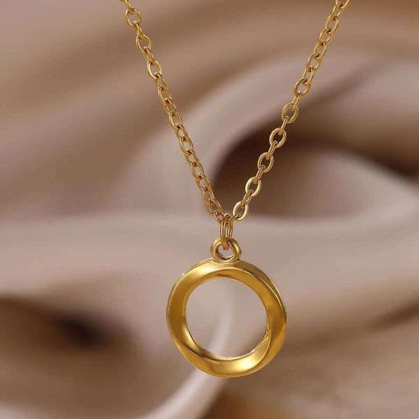 Classic Vintage Round Pendant For Women Men Gold Color Stainless Steel Necklace Couple Jewelry Party Gifts wholesale