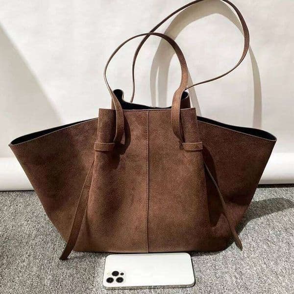 Luxury PU Leather Women's Tote Large Capacity Shoulder Designer Handbag Wing-shaped Storage Bag Frosted Shoppingbag