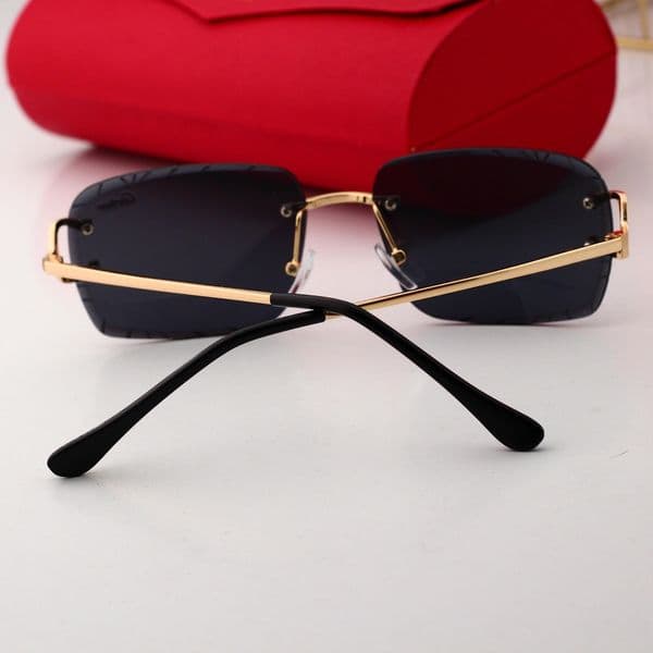 Designer Women party business sunglasses funny Men Fashion Classic Glasses Leopard Head Composite Metal Rimless Optical Frame Sunglasses UV 400 With Box