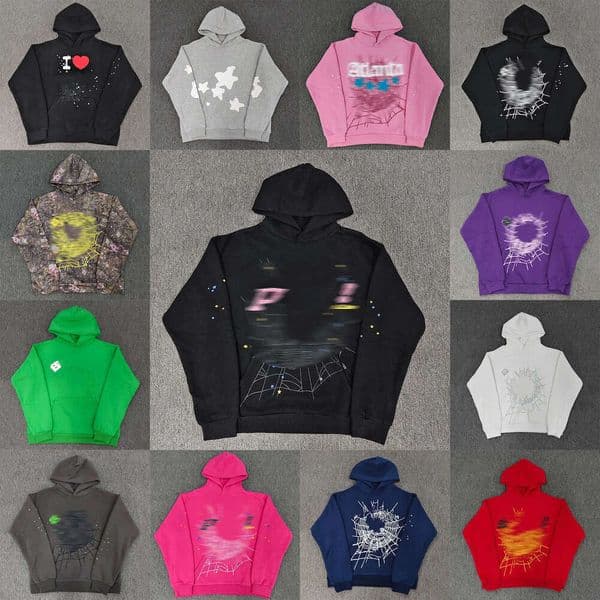 Camo Hoodie Spyder Designer Thug Young Vintage Foam Spi5dder Pattern Hop Casual Loose Women's Cotton Spider Sweatshirts Men Streetwear Jumpers Pullover