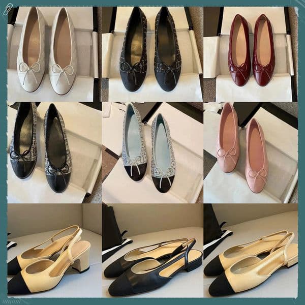10A designer shoes Paris Brand ballerina Ballet Flats Shoes Women Quilted Genuine Leather Slip on Ballerina Luxury Round Toe Ladies Dress Shoes HJ2G Slingbacks 2d