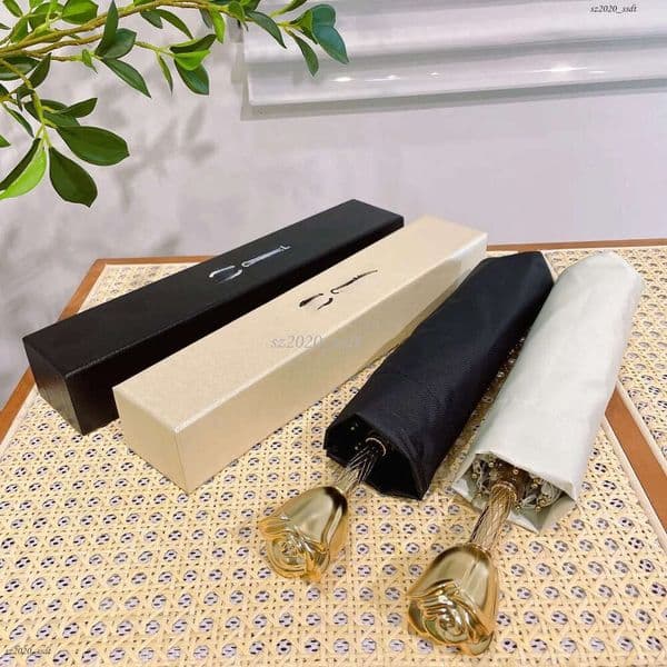 Automatic folding flower handle umbrella with UV resistant coating, strong wind and rain resistance, umbrella gift