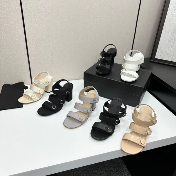 Women Dress shoes designer Formal Shoes cowhide high heels Square Coarser heel 100% leather Metal buckle lady heeled boat shoe Large size 35-43 Genuine leather sole