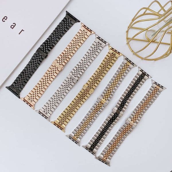 For Apple Watch Band Iwatch 45mm 44mm 38mm 41mm Stainless Steel Link Bracelet