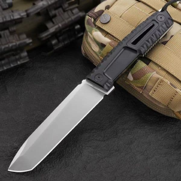 High End ER Survival Straight Knife N690 Titanium Coating Tanto Blade Full Tang G10 Handle Fixed Blade Tactical Knives With Kydex
