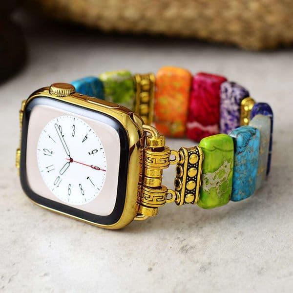 Cross-Border E-commerce TEMU New Emperor Stone Elastic Bracelet Apple Band Smart Jewelry Watch Chain Accessories