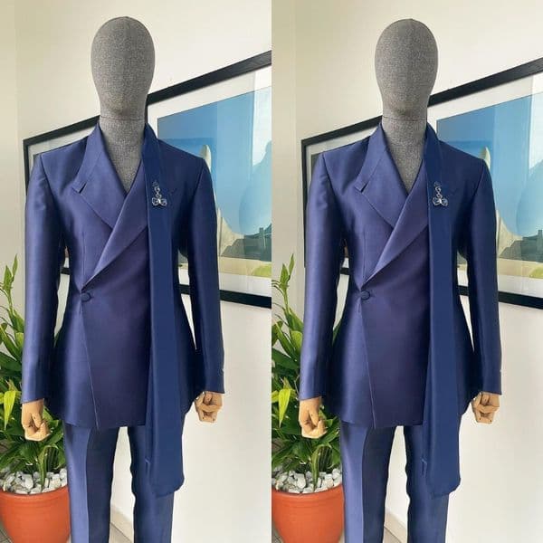 Elegant Men Wedding Suits 2 Pieces Peaked Lapel Blazer Tailor-Made Groom Double Breasted Jacket Prom Customized Coat Pants Plus Size