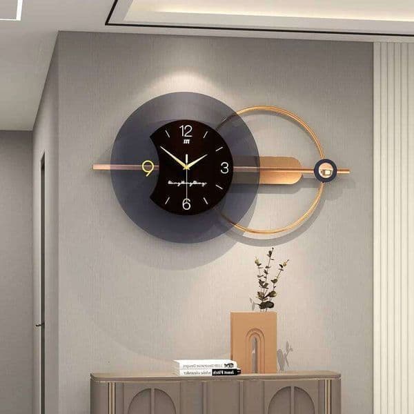 Modern Metal Acrylic Large Silent Clock for Living Room Bedroom Office Decorative Geometric Wall Art Home Decor 26H0113