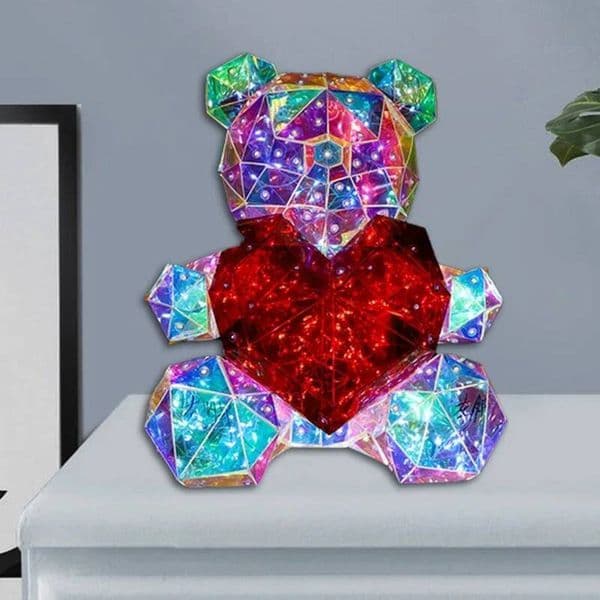 Glowing Love Bear Color Changing with LED Heart Birthday Enchanting Gift for Girlfriend Valentine Day Decorative Animal designer luxury Valentine's Day