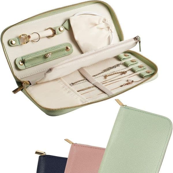 Amazon Leather Multifunctional Portable Ring Jewelry Box Necklace Storage Bag