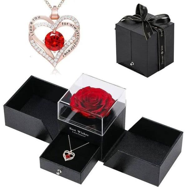 Necklace - Luxurious Rose Gift Box, Perfect for Valentine's Mother's Day, Anniversary, Birthday, and Any Special Occasion designer luxury Valentine's Day