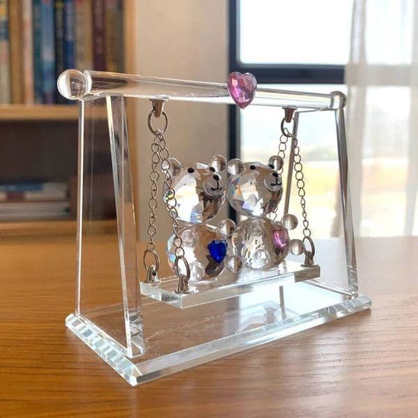 Crystal Couple Figurine Glass Animal Bear Car Ornament Home Table Decor Valentine's Day Gifts For Lovers designer luxury Valentine's Day