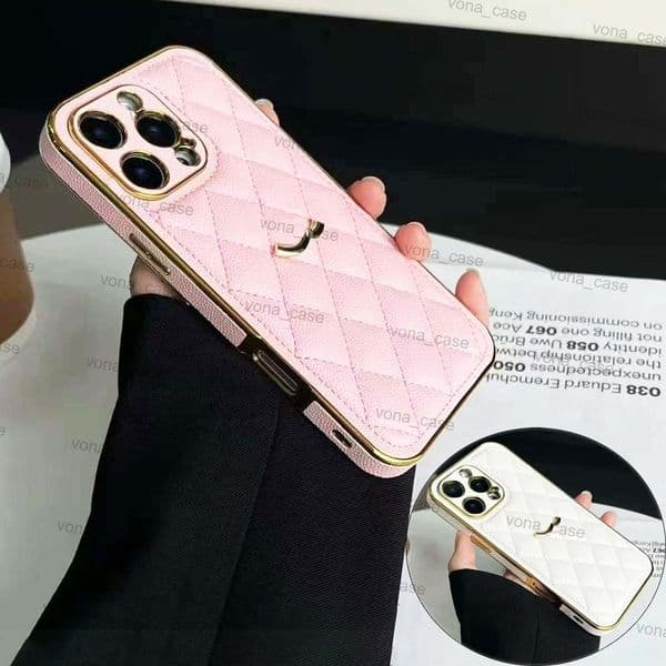 Luxury Phone for 17 Max 16 Plus 15 14 13 12 Pro Designer iPhone Case Leather Shockproof Women Men Anti-Dropping Electroplating PremiumLeather Cover