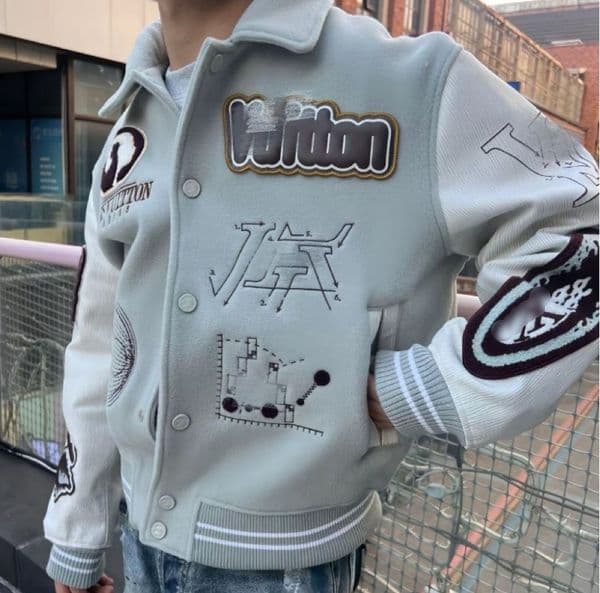 American Vintage Mens Jackets Coat Blue Loose Fit Long Sleeve Windbreakers Men Retro Baseball Jackets Designer Classic Big Eyes Autumn Outdoor Streetwear