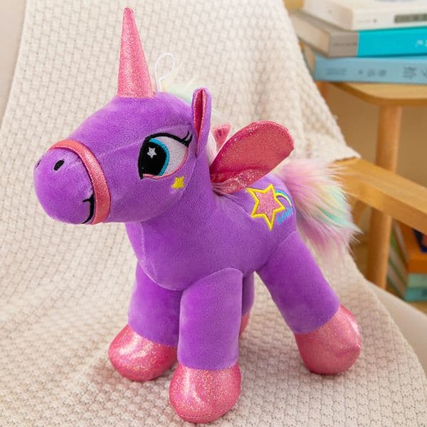 Cute and colorful unicorn plush toys, wholesale of cross-border pony dolls, stuffed animals, and throw pillows.