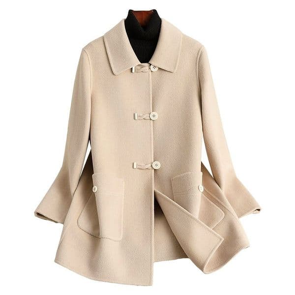 D6506 Double-faced fleece wool coat for women short 2024 autumn and winter new Chinese style mother's wear