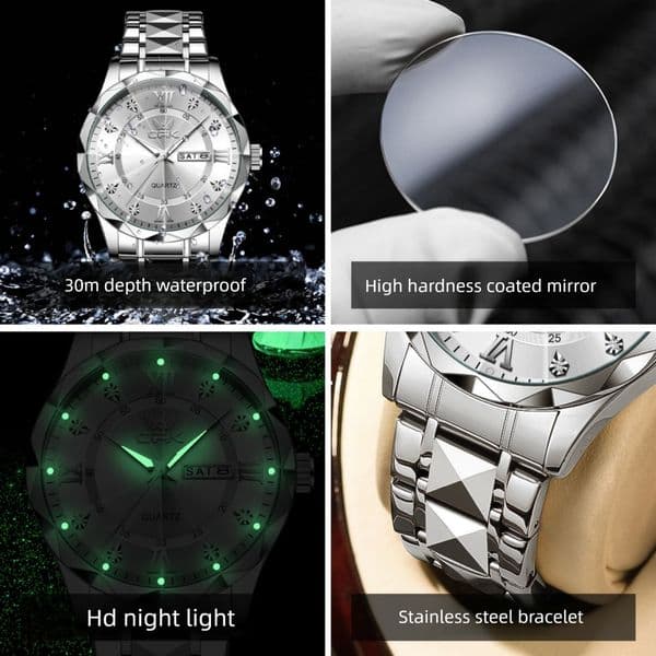 2026 new model New OPK brand watches popular dual calendar waterproof quartz watch night light men s watch high end Baita light luxury watch