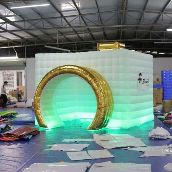 5x5x3mH (16.5x16.5x10ft) Free ship Customized white Inflatable Photo Booth cube photobooth Portable Backdrop Tent Dome With Led Light For Sale 216556
