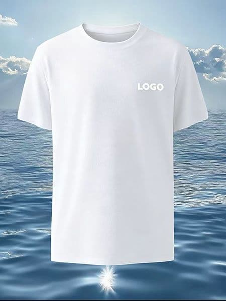 Customizable Logo Adult Solid Color Polyester T-Shirt for Men Available in Multiple Colors
