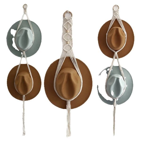 Handwoven Nordic Style Storage Rack Creative Multi-Layer Living Room Bedroom Wall-Mounted Hat Tassel Rope
