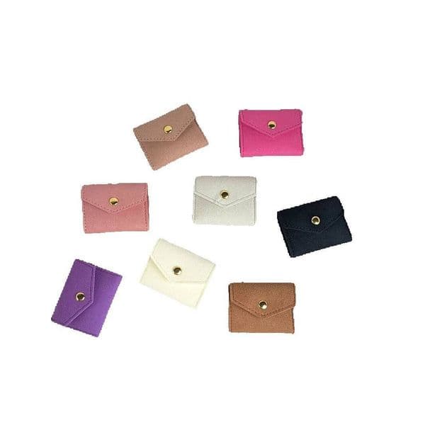 Snap Button Thickened Microfiber Multifunctional Ring Earring Necklace Mini Jewelry Storage Bag