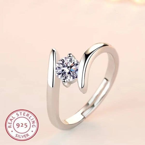 Valentine's Day gifts 925 Sterling Silver Ring Simple Generous Zircon luxury High Quality For Women Rings Wedding Fine Jewelry Accessories Party Gift
