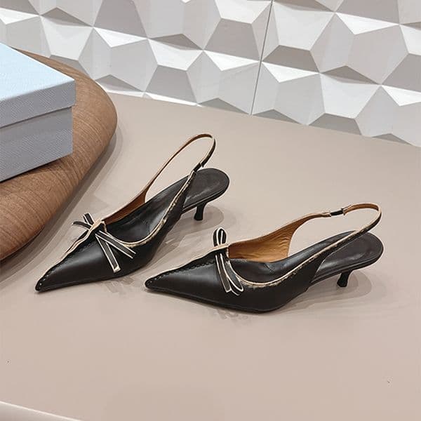 High Heels Designer Elegant Women Dress Shoes Latest Retro High Heels Pointed Toe Slingback High Heels 1029