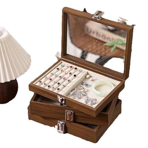 New High-End Necklace Ring Earring Display Jewelry Case Bracelet Storage Box