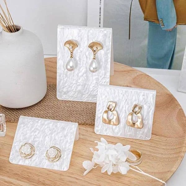 Acrylic White Earring display stand Ear Holder Jewellery Organizer Jewelry Packaging & Display Case Shelf Organizers Storage ddmythur