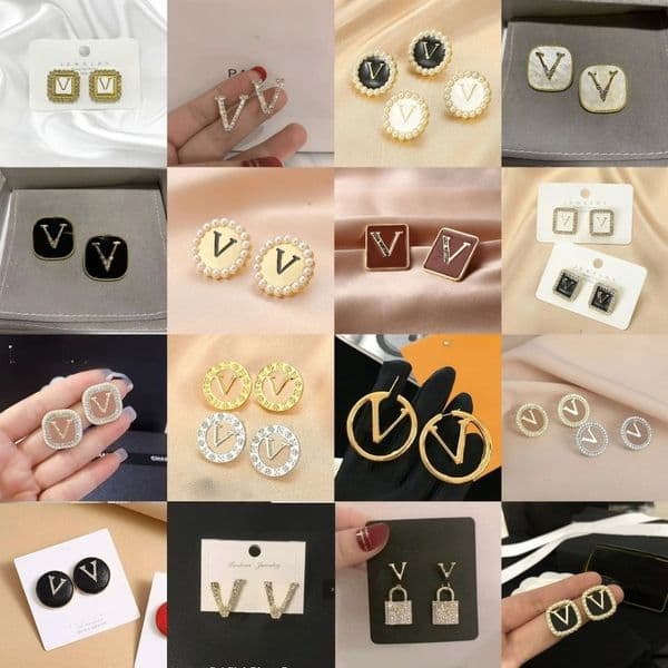 200 Style Randomly sent Designer Ear Stud Earrings Letter Earring Fashion Women Elegance Wedding Party Jewelry Accessories
