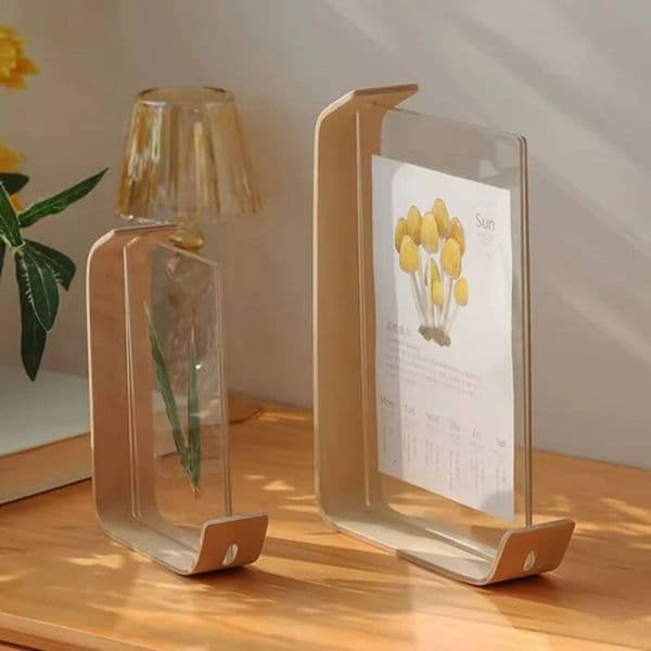 Bestseller Valentine's Day Creative L Shaped Acrylic Wooden Herbarium Display Frame Calendar DIY Photo Picture Frames Desktop Ornament Decor ddmytues