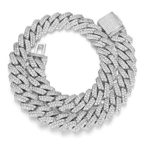 Wholesale High Quality Luxury Iced Out CZ Hip Hop Cuban Chain Necklace and Bracelet for Men and Women