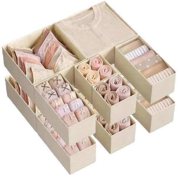 Foldable Underwear Organizer Set Hard Storage Boxes For Bra Socks Drawer/Closet Clothes Organizers