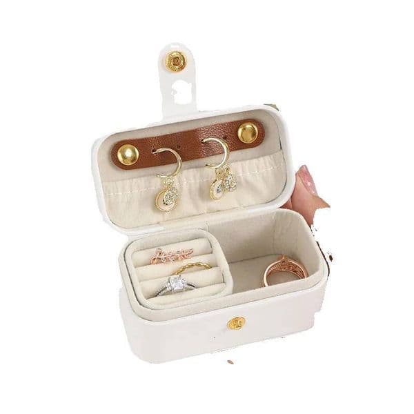 New High-End Mini Portable Travel Jewelry Earrings Ring Necklace Storage Box Cross-Border Wholesale