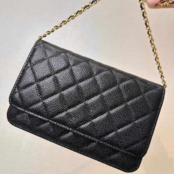12A Shoulder Bags Designer Handbag Woc Caviar Classic Flap Chain Wallet Genuine Leather Plaid Purse Crossbody Bag Double Letter Solid Buckle With Box