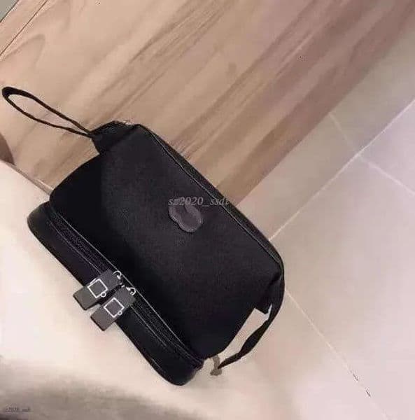 Black designer double zipper makeup bag handbag with letter logo home storage box storage bag storage bag