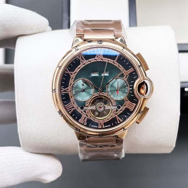 Stainless steel case men's mechanical watch, equipped with automatic mechanical movement and super strong mineral glass mirror