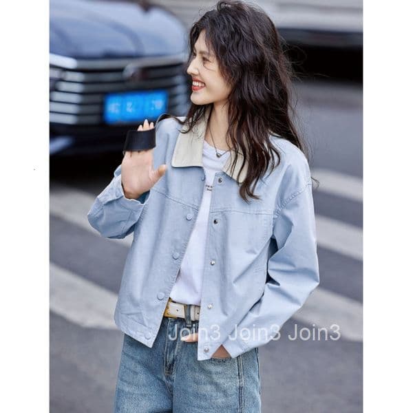 Shipped Trendy Versatile Loose Stylish Workwear Turn-Down Collar Single-Breasted Jacket Long Sleeve Top Coat for Women