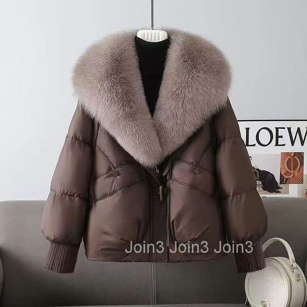 High-end Large Fur Collar Cotton Jacket for Women New Short Style for Petite Figures Winter Korean Version Loose Thick Padded Coat Jacket