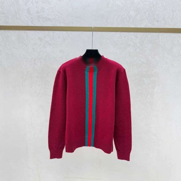 Designer Shenzhen Correct High Version G Home 26 Early Autumn New Simple Color-Block Striped Round Neck Long Sleeve Knitted Top 2bd8
