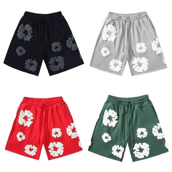 Mens denim cotton foam graphics mens womens quick drying knee length men designer swim shorts