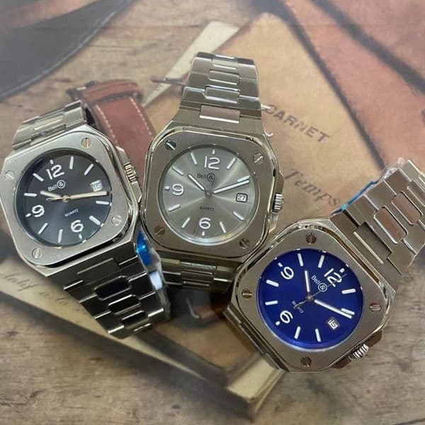 Fashion Full Brand Wrist Watch Bell Men Male 41mm High Quality Quartz Stainless Steel Rubber Band AAA Luxury Clock BE4