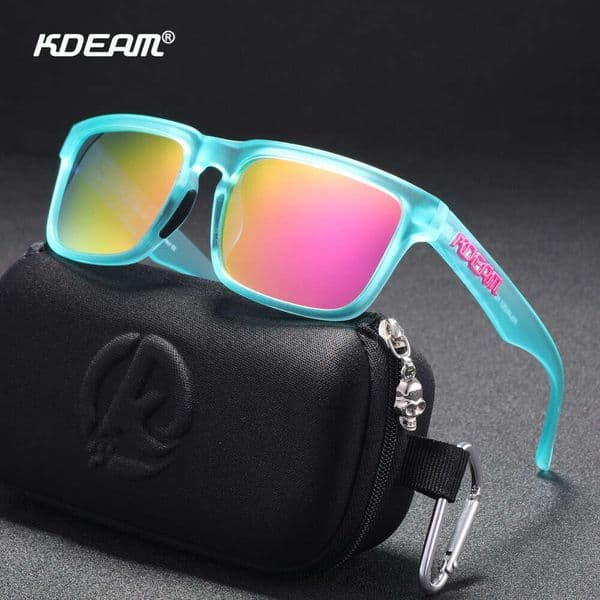 KDEAM New Square Outdoor Polarized European American Men and Women Sports Colorful Trendy Sunglasses KD332