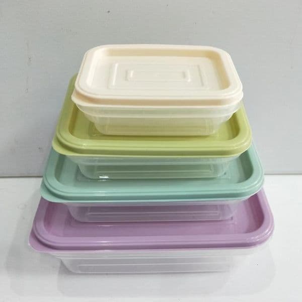 PP Material Sealed Fresh-Keeping Box Rectangular Thickened Bottom Transparent Macaron Color Refrigerator Freezer Microwave