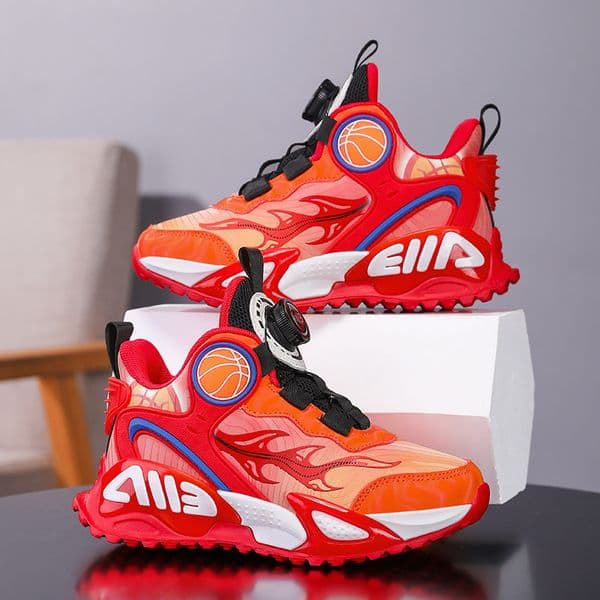 Children Basketball Shoes for Boys Girls Kids Teenagers Breathable Non-slip Lace Up Indoor Outdoor Training Sneakers Tennis Shoe