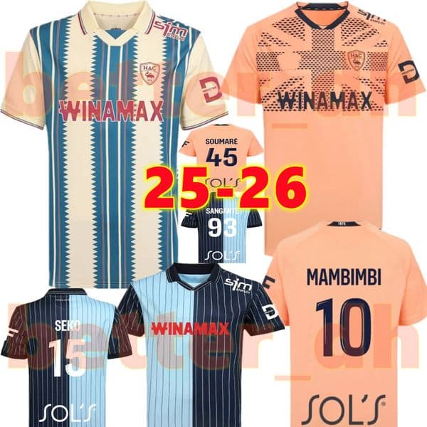25 26 Le Havre soccer jerseys Home Kinkoue 2025 2026 maillots de foot Toure Casimir camisetas de football shirt Kechta Operi men kids kit Targhalline uniformS